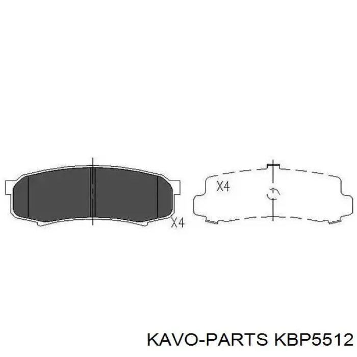 Задні гальмівні колодки Kavo Parts KBP5512 ціна, від 13.54 USD
