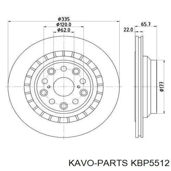 Задні гальмівні колодки KBP5512 Kavo Parts