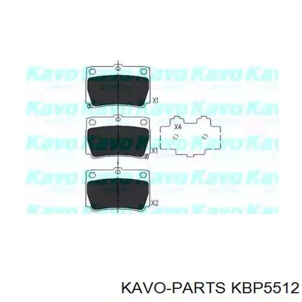 Колодки гальмові задні, дискові KBP5512 Kavo Parts