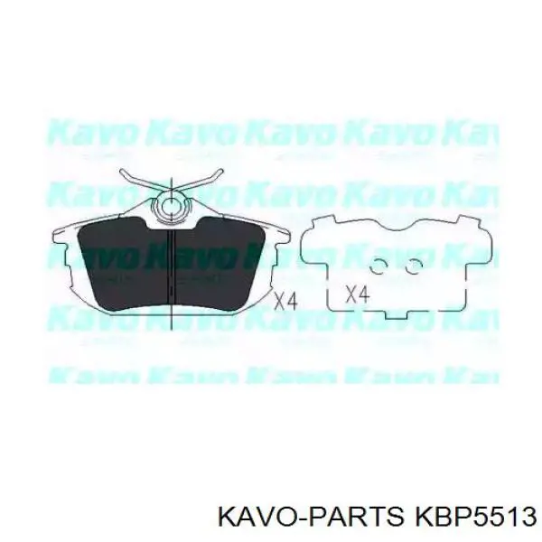 KBP5513 Kavo Parts колодки гальмові задні, дискові