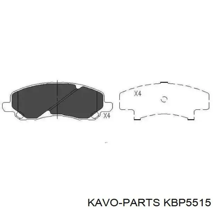 KBP5515 Kavo Parts Колодки гальмівні задні, дискові