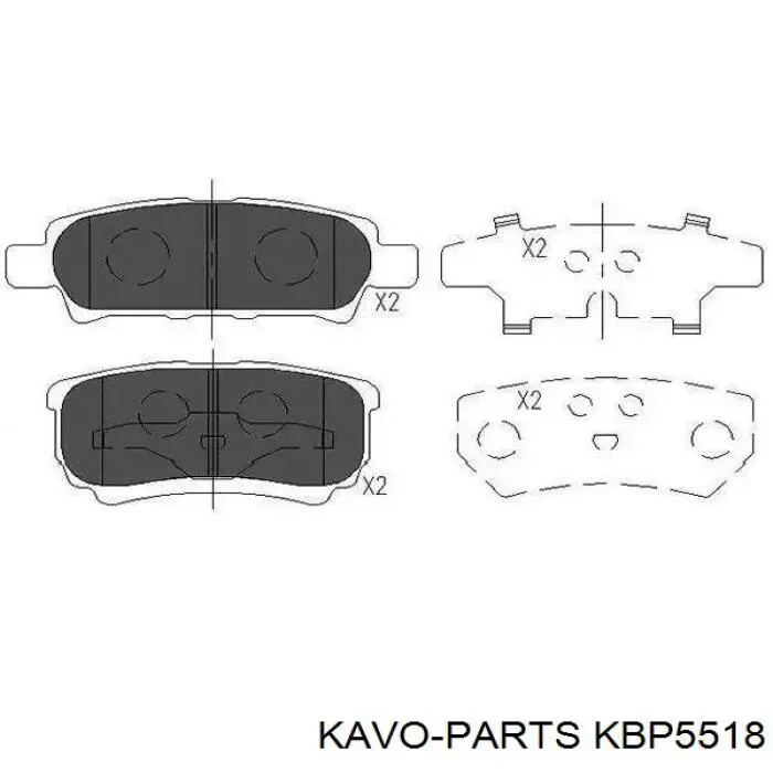 Купити KBP5518 Kavo Parts Задні колодки
