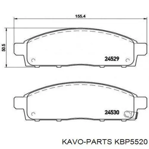 Купити KBP5520 Kavo Parts Колодки гальмівні передні, дискові