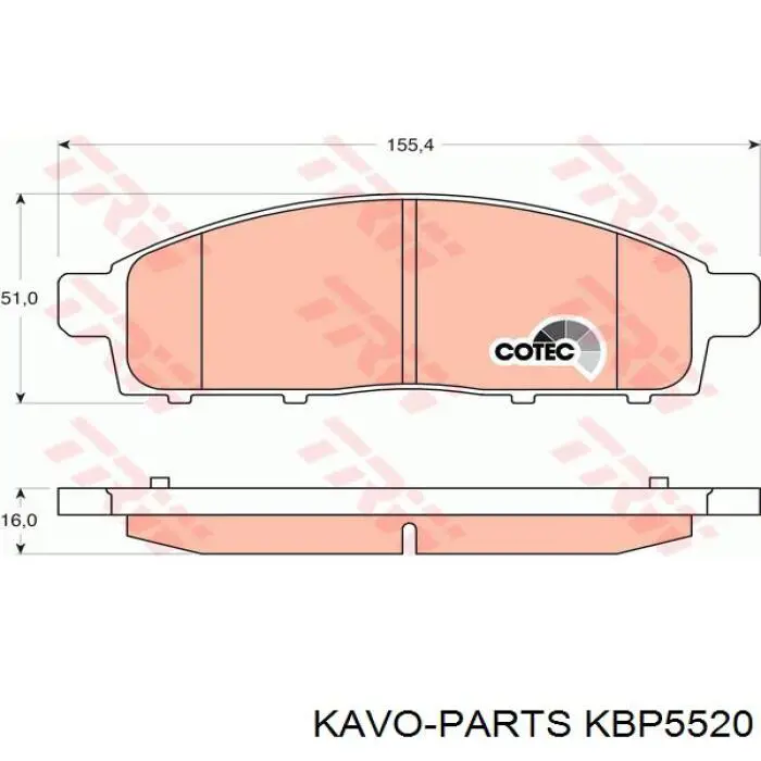 Передні тормозні колодки KBP5520 Kavo Parts