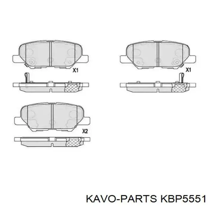 Задні гальмівні колодки Kavo Parts KBP5551 ціна, від 15.89 USD