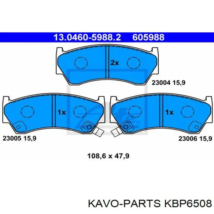 KBP6508 Kavo Parts Передні гальмівні колодки
