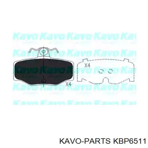 Колодки гальмові задні, дискові KBP6511 Kavo Parts