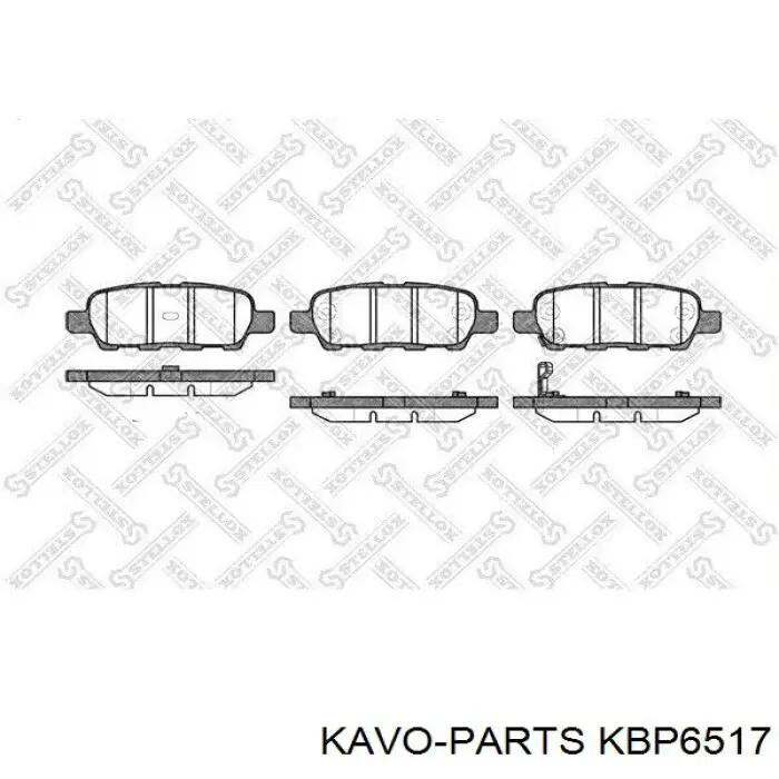 KBP6517 Kavo Parts Колодки гальмівні задні, дискові