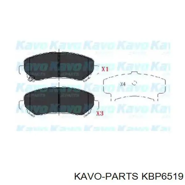 Колодки гальмівні передні, дискові KBP6519 Kavo Parts