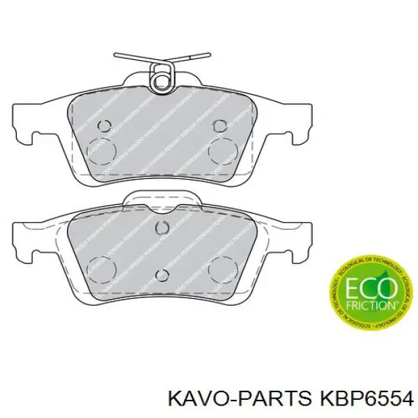 Задні гальмівні колодки KBP6554 Kavo Parts