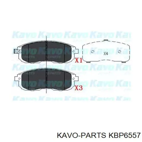 Колодки гальмівні передні, дискові KBP6557 Kavo Parts