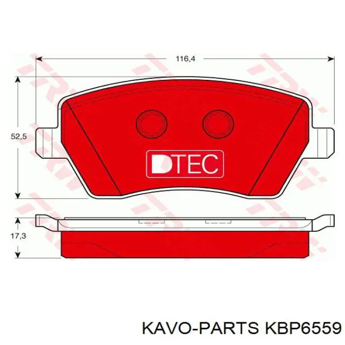 Гальмівні колодки Kavo Parts KBP6559 ціна, від 16.61 USD