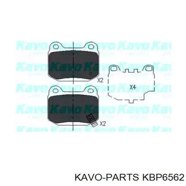 Колодки гальмові задні, дискові KBP6562 Kavo Parts