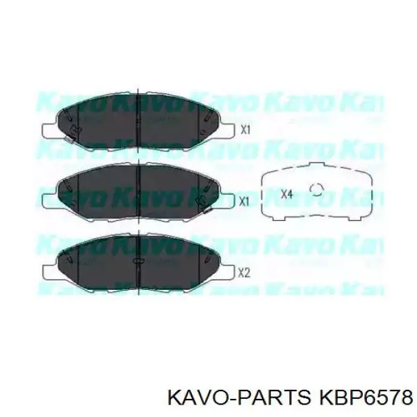 Колодки гальмівні передні, дискові KBP6578 Kavo Parts