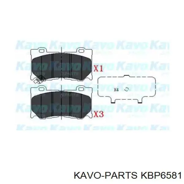 Передні тормозні колодки KBP6581 Kavo Parts