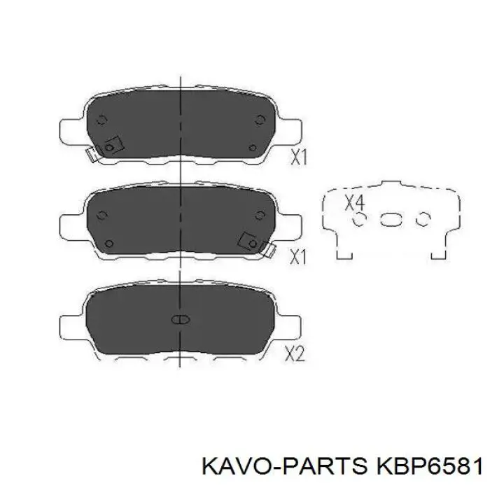 Тормозні колодки Kavo Parts KBP6581