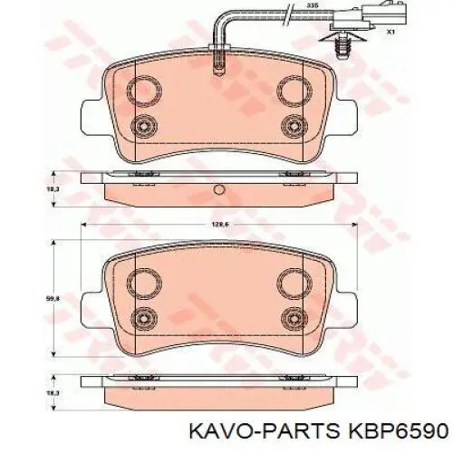 Задні гальмівні колодки KBP6590 Kavo Parts