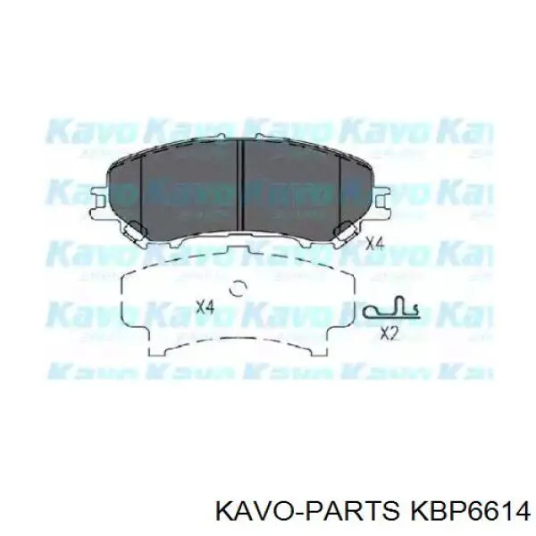 Колодки гальмівні передні, дискові KBP6614 Kavo Parts