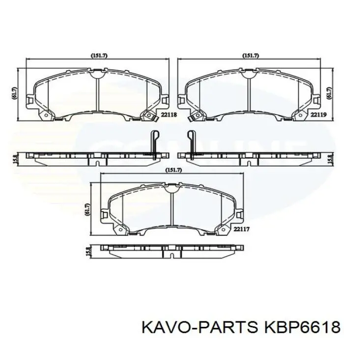 Тормозні колодки Kavo Parts KBP6618