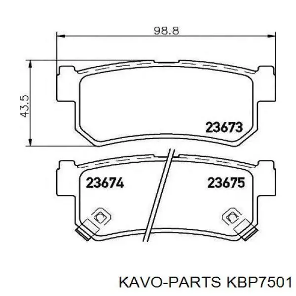 Задні гальмівні колодки Kavo Parts KBP7501 ціна, від 13.30 USD