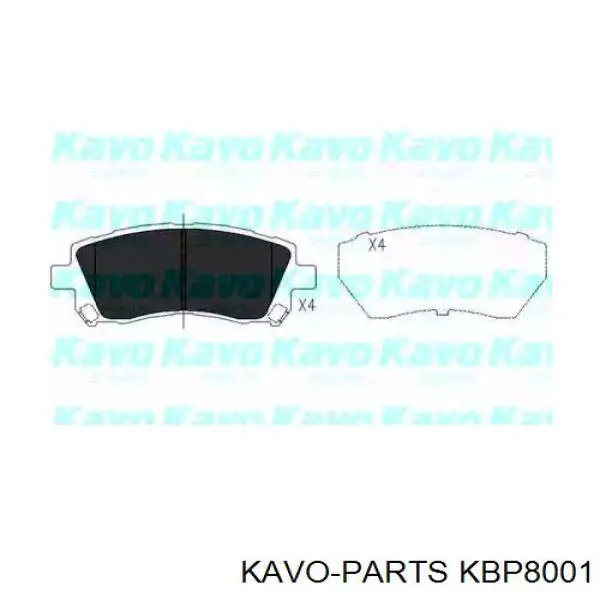 Колодки гальмівні передні, дискові KBP8001 Kavo Parts