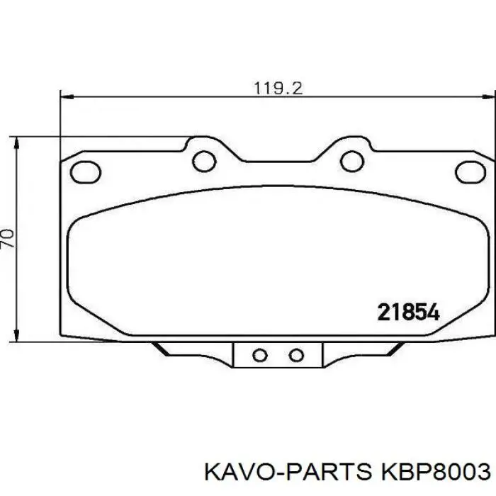 Купити KBP8003 Kavo Parts Колодки гальмівні передні, дискові