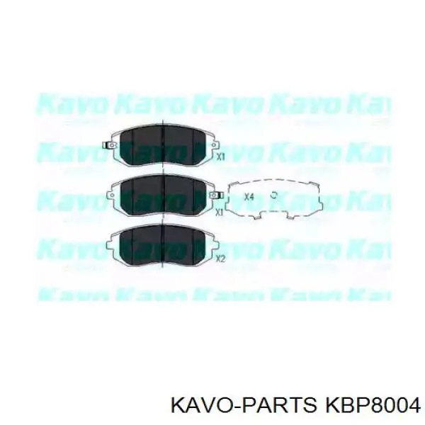 KBP8004 Kavo Parts колодки гальмівні передні, дискові