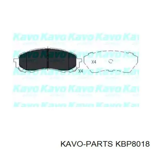 Колодки гальмівні передні, дискові KBP8018 Kavo Parts