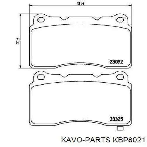Купити KBP8021 Kavo Parts Колодки гальмівні передні, дискові