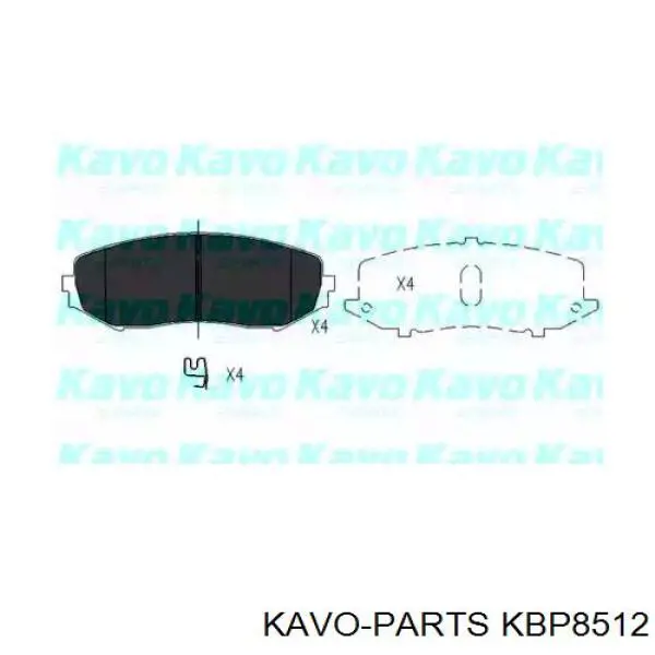 Колодки гальмівні передні, дискові KBP8512 Kavo Parts