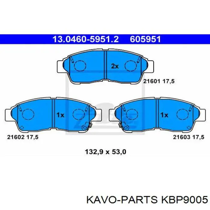 Тормозні колодки Kavo Parts KBP9005