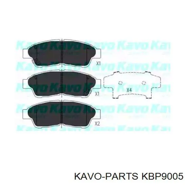 Колодки гальмівні передні, дискові KBP9005 Kavo Parts