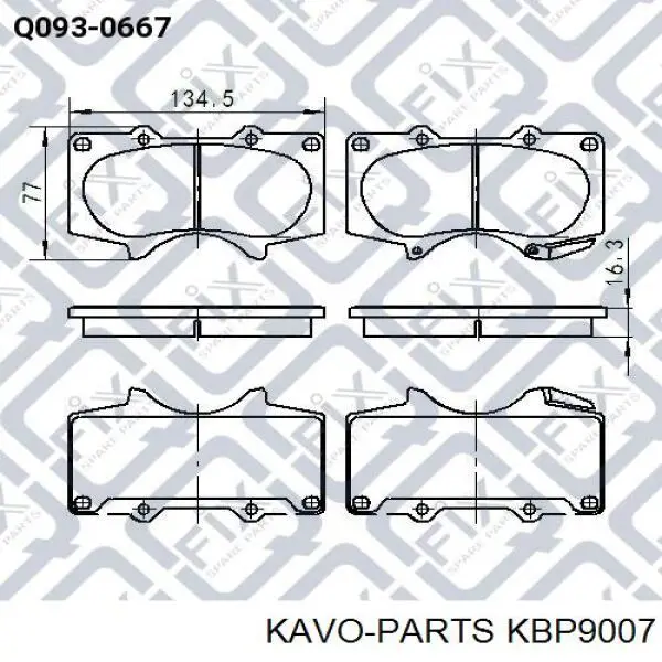 Задні гальмівні колодки Kavo Parts KBP9007 ціна, від 19.58 USD
