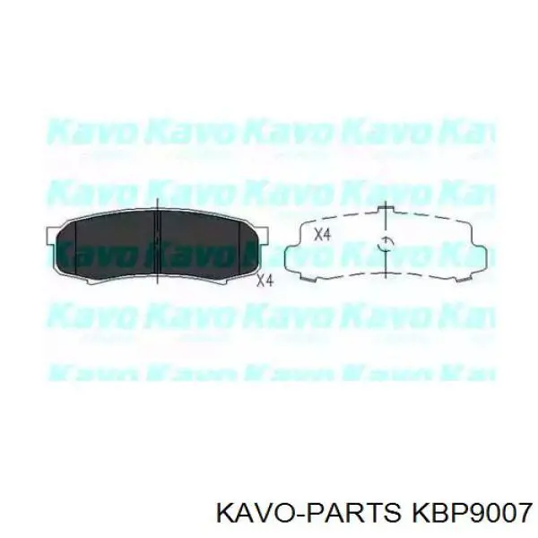 Задні гальмівні колодки KBP9007 Kavo Parts