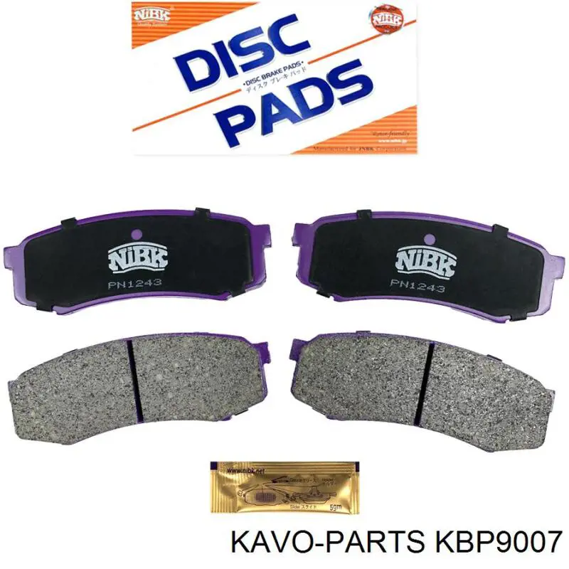 KBP9007 Kavo Parts Колодки гальмівні задні, дискові