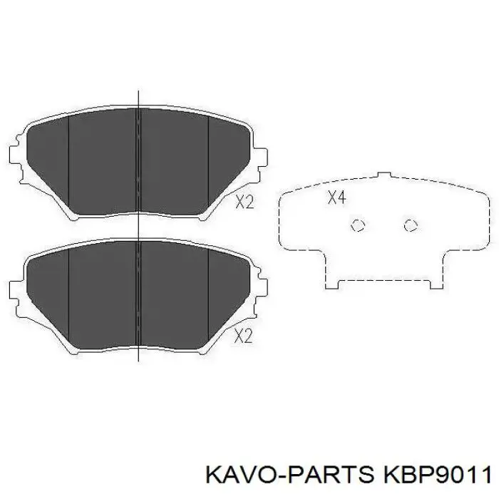 Колодки гальмівні передні, дискові KBP9011 Kavo Parts