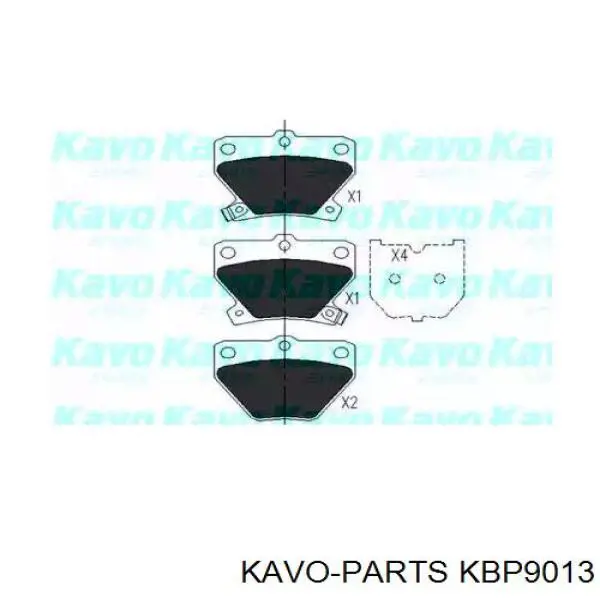 KBP9013 Kavo Parts колодки гальмові задні, дискові