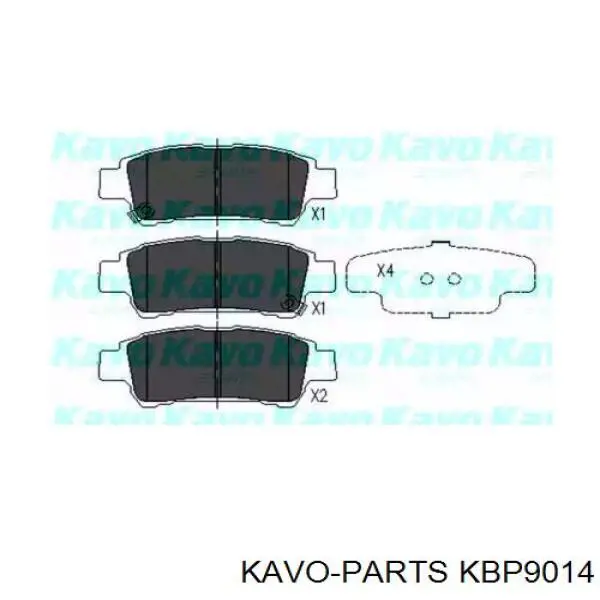 KBP9014 Kavo Parts колодки гальмові задні, дискові