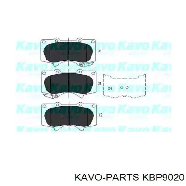 Колодки гальмівні передні, дискові KBP9020 Kavo Parts