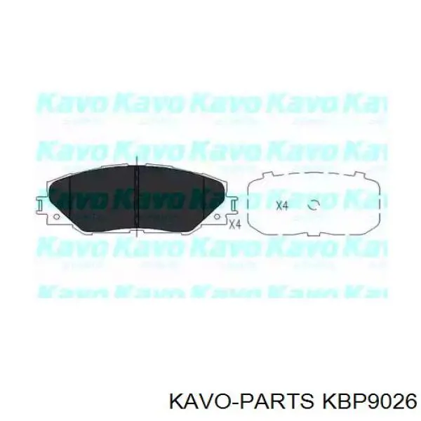 Колодки гальмівні передні, дискові KBP9026 Kavo Parts