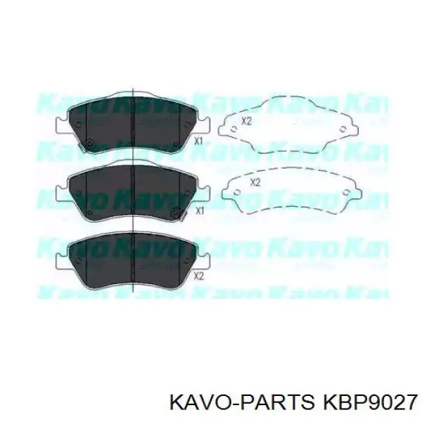 Колодки гальмівні передні, дискові KBP9027 Kavo Parts