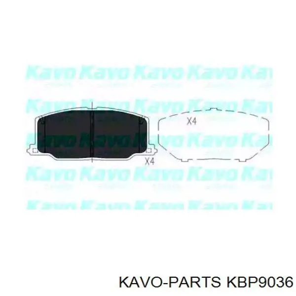 KBP9036 Kavo Parts колодки гальмівні передні, дискові