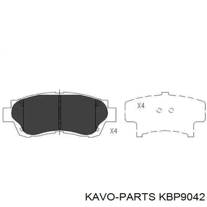 Купити KBP9042 Kavo Parts Колодки гальмівні передні, дискові