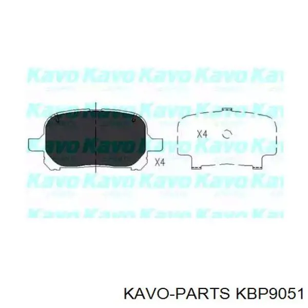 KBP9051 Kavo Parts колодки гальмівні передні, дискові
