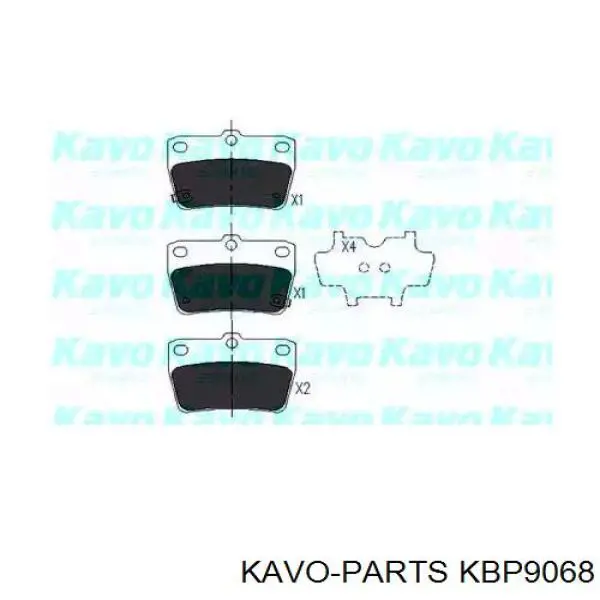 Колодки гальмові задні, дискові KBP9068 Kavo Parts