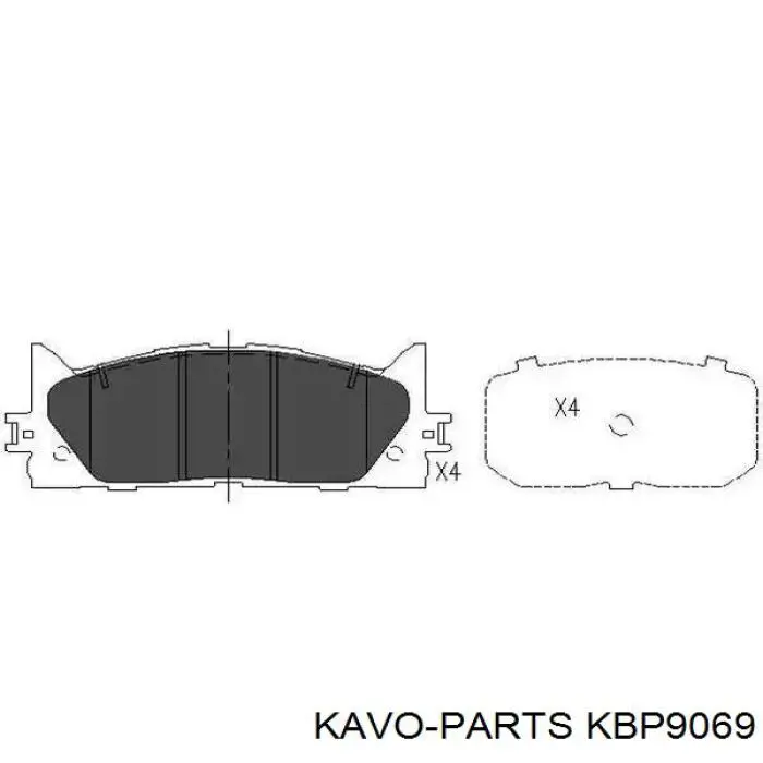 KBP9069 Kavo Parts Колодки гальмівні задні, дискові