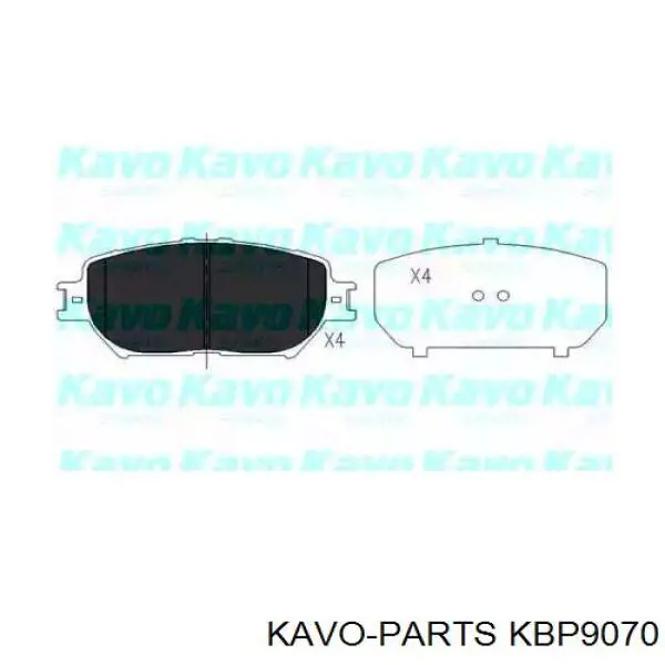 Колодки гальмівні передні, дискові KBP9070 Kavo Parts