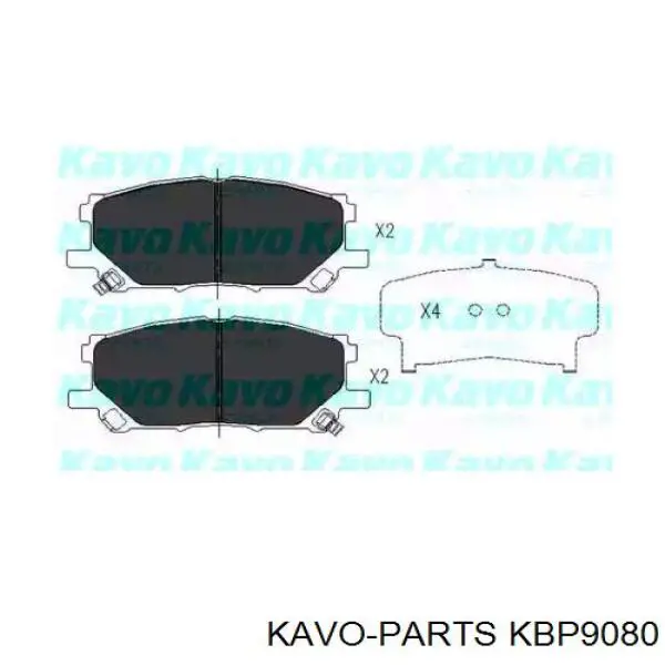 Колодки гальмівні передні, дискові KBP9080 Kavo Parts