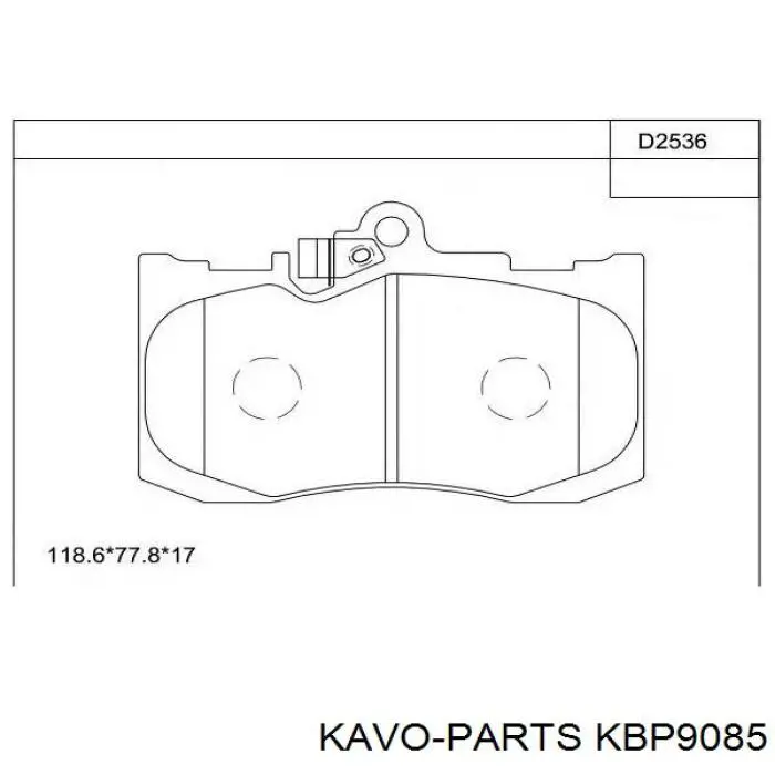 Колодки гальмівні передні, дискові KBP9085 Kavo Parts