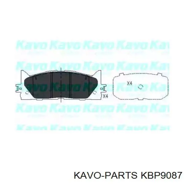 Колодки гальмівні передні, дискові KBP9087 Kavo Parts